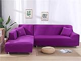 CC.Stars Couchhusse Spannbezug für Sofa mit Armlehne,Elastische Sofabezug, Wohnzimmer Sofabezug, Sofasitzbezug, Ecksofa Schonbezug, Möbelschutzbezug-Candy_Purple_235-300
