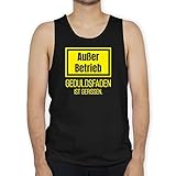 Shirtracer Sprüche Statement mit Spruch - Außer Betrieb - Geduldsfaden ist gerissen - M - Schwarz - Tank Top - BCTM072 - Tanktop Herren und Tank-Top M