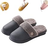 Hausschuhe Slipper Pantoffeln Damen Winter Home Badezimmer Wasserdicht Warme Pantoffeln PlüSch,Frauen Hausschuhe Warm,Abnehmbar PlüSch Schlafzimmer Paare Slides S