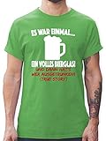 Sprüche Statement mit Spruch - Es war einmal EIN Bierglas! - S - Grün - sprüche t-Shirts männer - L190 - Tshirt Herren und Männer T-S