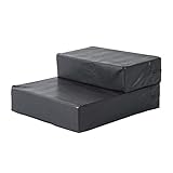 PawHut Tiertreppe Tierunterlage Klappbar Hundetreppe Treppe Unterlage für Katzen und Hunde Schwarz L42 x B39 x H20
