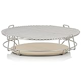 BBQ-Toro Smokersystem für Kugelgrill | Ø 54 cm | Passend für Weber Ø 57 cm Kugelgrills und viele mehr | Edelstahl Grillerhöhung für 3 Ebenen mit Grillrost und Pizzastein | G