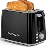 Aigostar Toaster,7 Einstellbare Bräunungsstufe + Auftau- & Aufwärmfunktion,2 Breite Toastschlitze,750W, Sandwichtoaster Schw