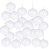 Yeelan Klar Kunststoff Acryl Fillable Transparent Ball Ornament Kugel Kugel für Hochzeit Weihnachten Home Decor (8cm, Set von 24 Stück)