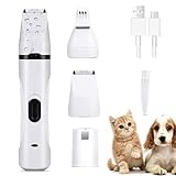 EZGETOP 3 in 1 Hundeschermaschine elektrische, mit 1 Grinder Rad und 2 Haartrimmer, Clipper Set Pet Nail Clipers Elektrische Hundepfleg