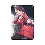 Anime DARLING IN THE FRANXX Zero Two1 Retro Poster Metall Blechschild Chic Art Retro Eisen Gemälde Bar Menschen Höhle Cafe Familie Garage Poster Wanddekoration 20 × 30