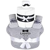 Trend Mama Windeltorte grau Junge Lätzchen Babysocken Ladies Hier bin ich, Grau Meliert, Einheitsgröß
