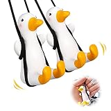 NITAIUN 2 Stück Auto Anhänger, Süße Schaukel-Ente Dekor Auto Rückspiegel Innen Dekoration Charms-Ornament Fliegende Ente zum Innenrückspiegel Charms Spiegel Zubehör Lustige Geschenk
