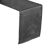 SEASHORE TREE Hochwertiger Tischläufer Tischwäsche Uni einfarbig Pflegeleicht Tischläufer Samtig Farbe & Größe Wählbar Grau 35 x 180