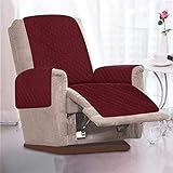 Littleduck Sesselschoner Relaxsessel Sesselauflage Relax,Sofaüberwurf 1 Sitzer Sesselschutz mit 2,5 cm Breiten verstellbaren Trägern (Rot)