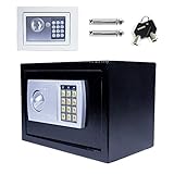 Tresor Safe mit Schlüssel Elektronisches Passwort Safe Cabinet Feuerfest und wasserdicht Safe Ganzstahl In-Wall Home Office für Bargeld Geld Schmuck, 250 * 350 * 250 mm, 4,6L Schw