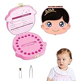 Zahndose Milchzähne,Zahnbox,Milchzahn Box,Zahnschachtel,Zahndöschen mit zwei Designs für Mädchen und Jungen,Zahnfee Geschenk Zahnbox für M