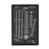 artboxONE Metall-Poster 40x60 cm Schwarzweiß Billard Queue (Tafel) von Künstler Artk