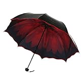 FENSIN Ultra Light kompakte Taschenschirm Reise Regenschirm Travel Parasol Folding Rain Winddichter RegenschirmFolding Anti-UV RegenschirmRot Winddicht Tragbar Sonnenschirm Sonne & Reg