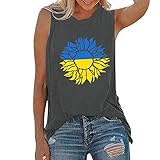 Ukraine Tshirt Damen Tank Weste Crop Top Frauen Tee Top Tshirt Damen Sommer Kurze Oberteile Ukraine Flagge Druck Ärmellose Shirt Sexy Oberteil Teenager M