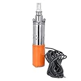 WFAANW Elektrische Pumpe 12V 220W Wasserpumpe Solarenergie 1,2 m³ / H 30M Max Lift Tiefbrunnenpumpe Tauch V