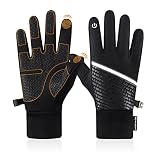 Winter fahrradhandschuhe Herren Damen Warme Handschuhe Herren Damen Touchscreen Winddichte Elastisch Atmungsaktiv rutschfest (L)