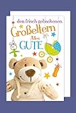 Geburt Karte Großeltern Enkelkind Grußkarte Teddy 16x11cm Plus 3 Stick