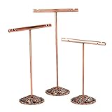 MIAOQINQIN Schmuckständer Schmuck Organizer Standhalter Schmiedeeiserne T-Bar Halskette Display Stand Ohrringe Halter for Zuhause,Hängende Anhänger Rack,3 Stück Schmuckständer Org