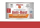 Alpina 300 ml Metallschutz-Lack, 3in1 Direkt auf Rost, RAL 3000 Rot G