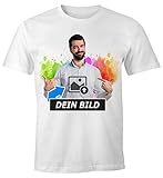 SpecialMe® personalisierbares Herren T-Shirt mit Foto Text, T-Shirt selbst gestalten & Bedrucken Lassen Foto-Geschenke Herren weiß XL