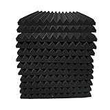 12 Stück Akustikschaumstoff Schallschutz Schaum Matte, Keilschaumstoff Schalldämmplatten Soundproof Foam, Noppenschaumstoff Schaum-Fliesen für Zuhause und Studio, 30x30x2.5