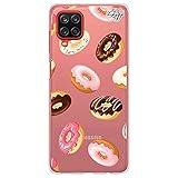 Schutzhülle für Samsung Galaxy A12 5G, aus flexiblem TPU-Silikon, Motiv: Donuts Schokolade und Zuckerglas mit Topping