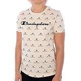 Champion T-Shirt Damen 112482 F19 WL010 Wag Allover Beige, Größe:XS