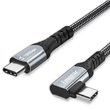 Fasgear 100W USB C zu Typ C 3.1 Gen 2 Kabel 3m, 90 Grad 5A PD mit E-Marker-Chip 4K@60Hz Videoübertragung (10 Gbit/s) Kompatibel für Oculus Quest Link, VR-Headset, PC-Spiele, Dockingstationen Schw