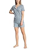 CALIDA Damen Blooming Nights Pyjamaset, Blue Fog, 36-38