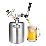 SONGHUA Zyk 2L Mini Edelstahl Bierfass Set mit Hahn Druck Druckbehandlung Home Bier Brewing Handwerk Bier Dispenser Growler System Biere KEG