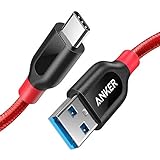 Anker PowerLine+ 90cm USB C Kabel auf USB 3.0 A, lebenslange Garantie, sehr Beständig für USB Typ-C Geräte Inklusive Galaxy S8, S8+,S9,S10, MacBook, Sony XZ, LG V20 G5 G6, HTC 10, Xiaomi 5 usw.(Rot)