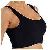 YunYoud Basic Crop Tank Tops Ärmelloses Crop Sport Top Sport-BH für Damen Bauchfrei Oberteil Rückenfrei Tops Crop Halter Top Sexy Teil Crop Top Camisole Tanktop Workout-Yoga-Ob