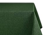 BEAUTEX fleckenabweisende und bügelfreie Tischdecke - Tischtuch mit Lotuseffekt - Tischwäsche in Leinenoptik - Größe und Farbe wählbar, Eckig 110x160 cm, Dunkelgrü