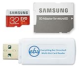 Samsung EVO+ 32 GB Micro SD Karte mit Adapter für Samsung Phone funktioniert mit Galaxy A52 5G, A72, A52 Smartphone (MB-MC32) Bundle mit (1) Everything But Stromboli SD & MicroSDHC Speicherk