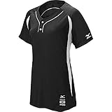 Mizuno Damen 350603.9000.08.XXL Elite 2-Knopf-Spieltrikot, schwarz-weiß, EXTRA Larg
