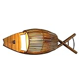 ZCCLCH Kreative Fisch Holz Retro Wandleuchte Japanischen Bambus Kunst Vintage Wandleuchte Beleuchtung Antike Restaurant Esszimmer Hotel Wandleuchte Laterne for Bauernhaus Tee Haus Loft E27 E