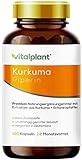 Vitalplant® Kurkuma Extrakt im Braunglaß - 440mg hochdosiertes Curcuma Extrakt 95% mit Piperin - 120 Kapseln veg