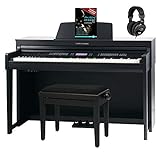 Classic Cantabile DP-A 610 E-Piano Set (88 Tasten Hammer-Mechanik, 1200 Voices und 38 DSP Effekte, Bluetooth-Streaming, Begleitfunktionen mit 270 Styles, inkl. Bank, Kopfhörer & Schule) Schw