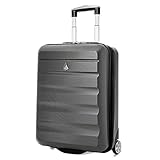 Aerolite 55x40x20 Ryanair Höchstbetrag Leichter Hartschale Bordgepäck Handgepäck Handgepäckkoffer Kabinentrolley Reisekoffer Trolley Koffer, Kohleg