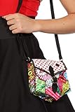 narrenkiste W48936 bunt Damen Disco-Party Tasche Pop-Art mit Schnalle Umhäng