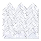 FoLIESEN 3D Fliesenaufkleber für Bad, Küche, Badezimmer - Fliesen-Folie selbstklebend - 4 Klebefliesen, *:Fischgrät M