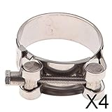 H HILABEE 4X Motorrad Auspuffschelle Clip Edelstahlschalldämpfer Schalldämp