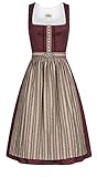 Wenger Austrian Style Dirndl midi Leo in Weinrot Rot Gr. 42