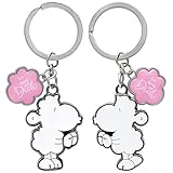 Sheepworld 46751 Paar-Schlüsselanhänger, Schäfchen Spruch Anhänger, Weiß, Rosa, 8 cm x 4