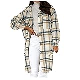 XUNN Damen Karierter Mantel Damen Trenchcoat Mantel Fraue Schmaler Langer Mantel Winter Outwear Mit T