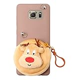 Uposao Kompatibel mit Samsung Galaxy S6 Edge Hülle 3D Cartoon Süß Weihnachten Muster Silikon Stoßfest Ultra Dünne TPU Schutzhülle Case zum Umhängen mit Brieftasche für Mädchen,E