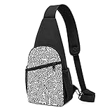 fepeng Untitled Brusttasche, Schultertasche, Crossbody-Tasche für Männer und Frauen, Anti-Diebstahl, mehrere Taschen, leichte Reise-Schultertasche, Schwarz , Einheitsgröß