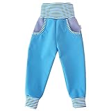 Lilakind“ Baby Kinder Softshell Hose Aqua Streifen Gr. 80/86 - Made in Germany