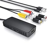 CSL - RCA auf HDMI Konverter - AV Composite Adapter - kompatibel zu Pal und NTSC - Ausgabe 720p und 1080p FullHD - Ladekabel - für Videokameras Videorekorder Spielekonsolen - Audio Video Adap